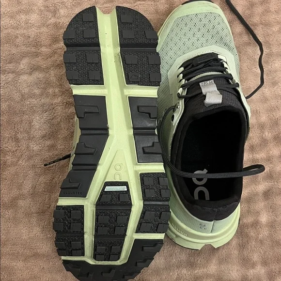 On Cloud Women's Athletic Shoes - Black and Green - Picture 3 of 4